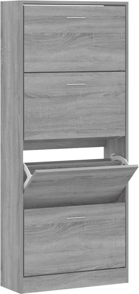 Schuhschrank Grau Sonoma 63x24x147 cm Holzwerkstoff