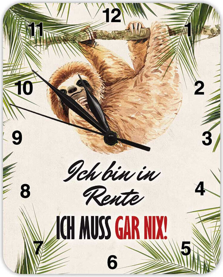 Blechwaren Fabrik Braunschweig Gmbh Ich bin in Rente - Wanduhr aus Blech 20 x 25 cm KU24