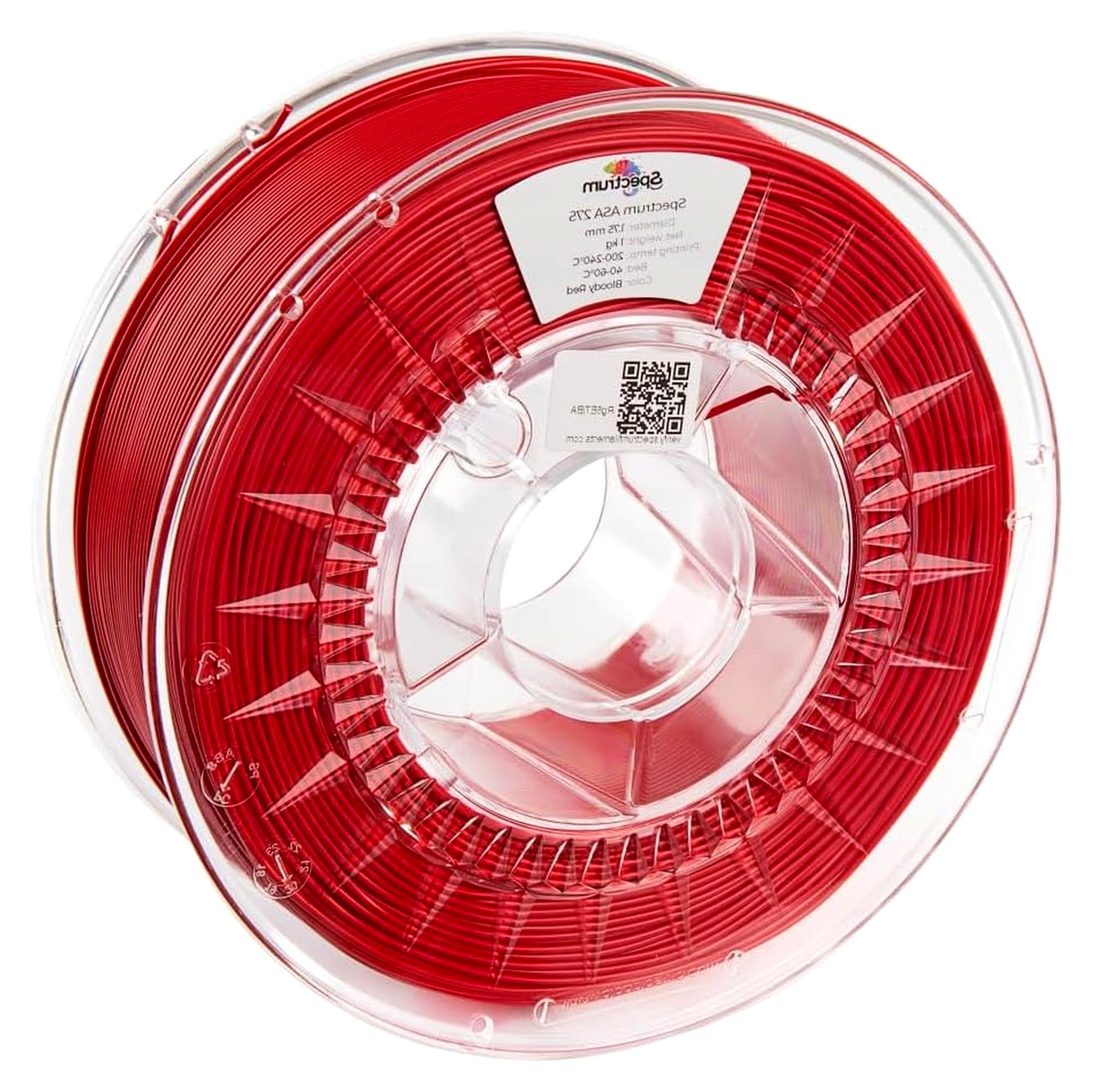 Markenlos Filament ASA 275 1,75 mm, BLOODY RED, 1 kg Spule, 3D Druckmaterialien