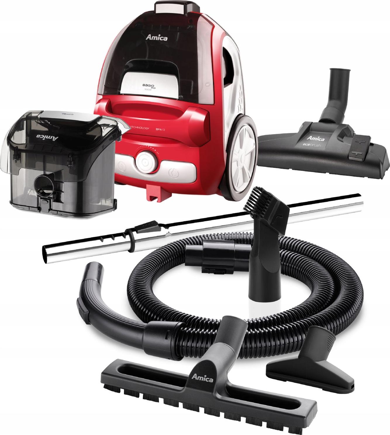 Amica Bagio Beutelloser Staubsauger Vm3044 850W Epa12, Leistungsregulierung, Soft Wheels