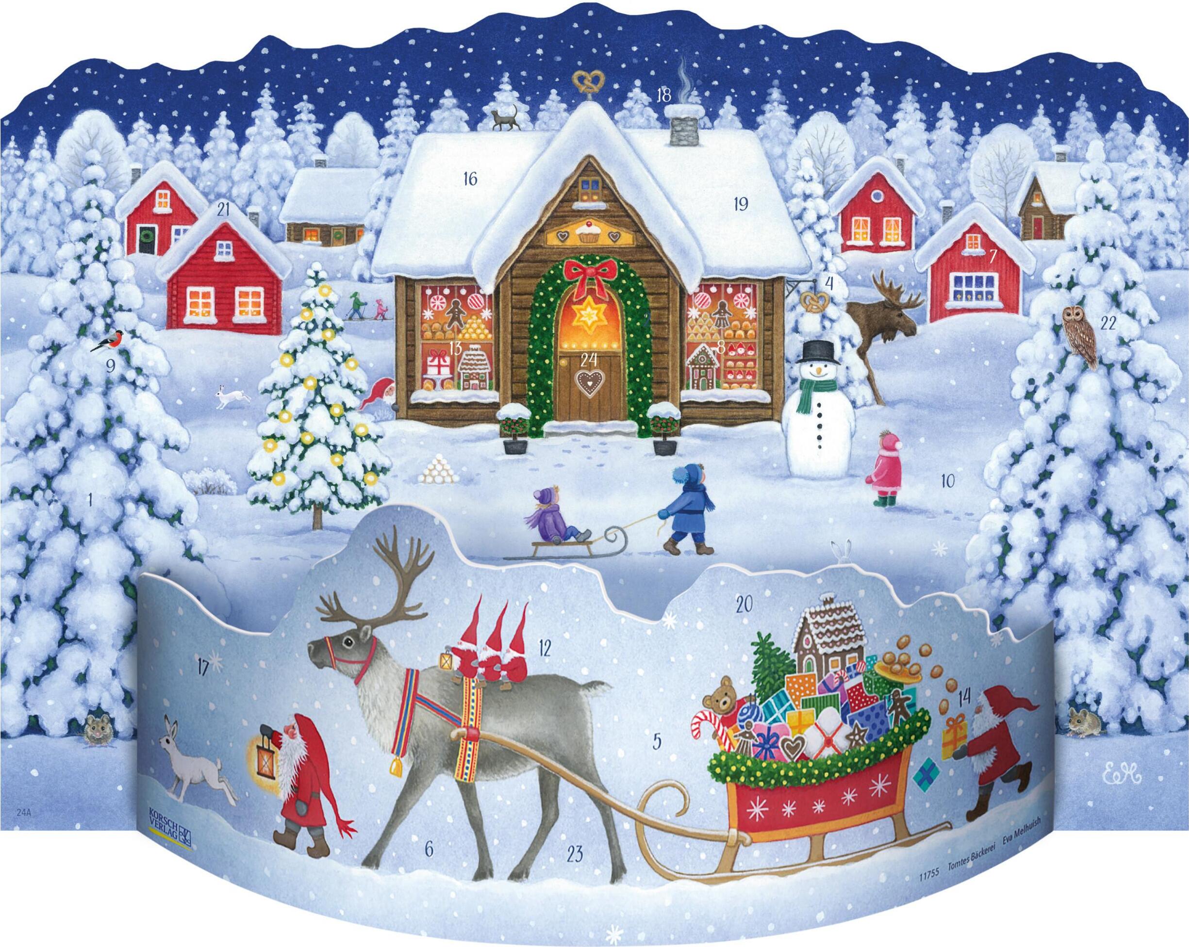 Korsch Adventskalender 'Tomtes Bäckerei'