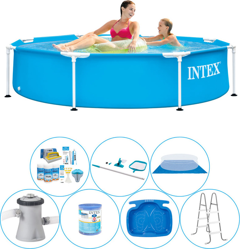 Intex kovový rám okrúhly 244x51 cm - 8-dielny - balík bazénov