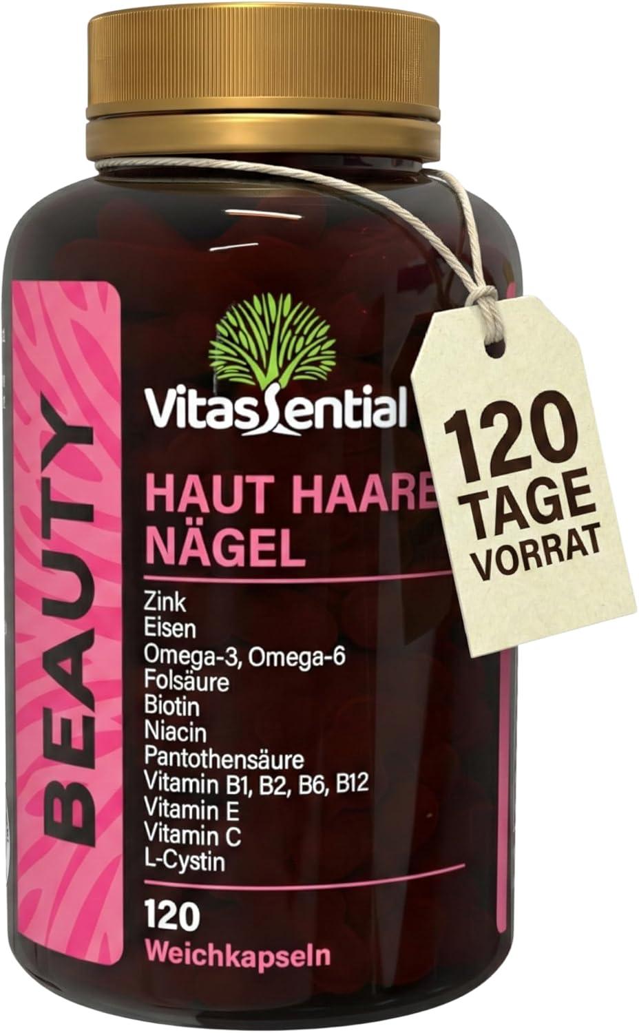 Sonstige Haut Haare Nägel – Biotin, Zink, Eisen, Folsäure, Vitamin B Komplex, C & E, Omega-3/6, L-Cystin – Haarvitamine Anti Haarausfall & Haarwachstum