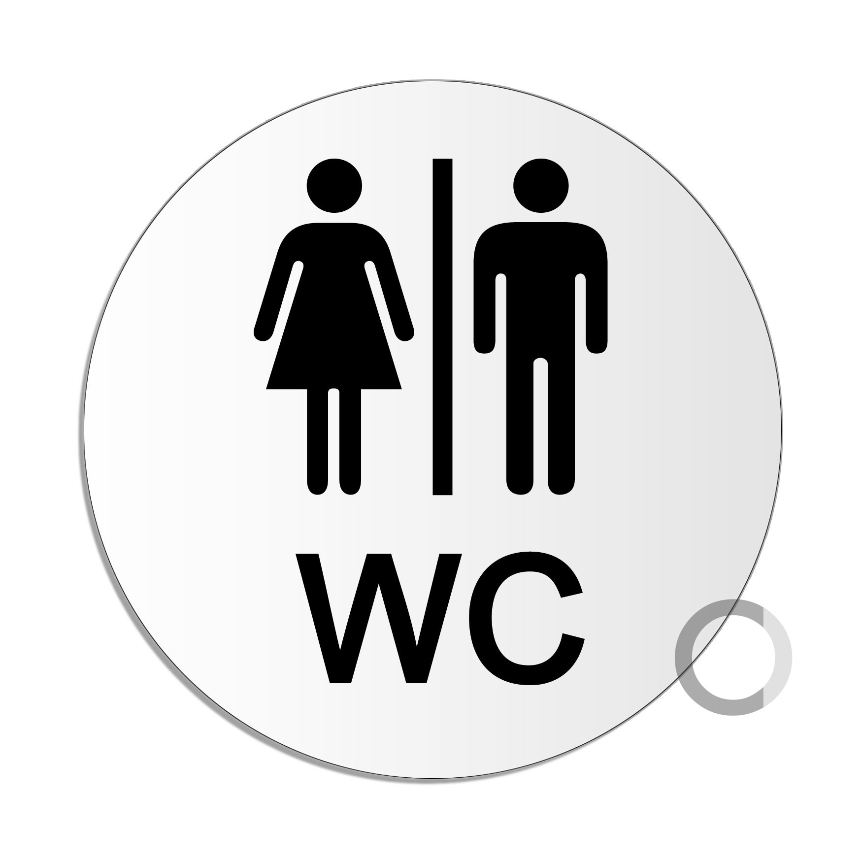 Toilettenschild-Damen-Frauen-Aluminium-Schild-60 x 60 mm-Toilette-WC-Klo-Hinweis 