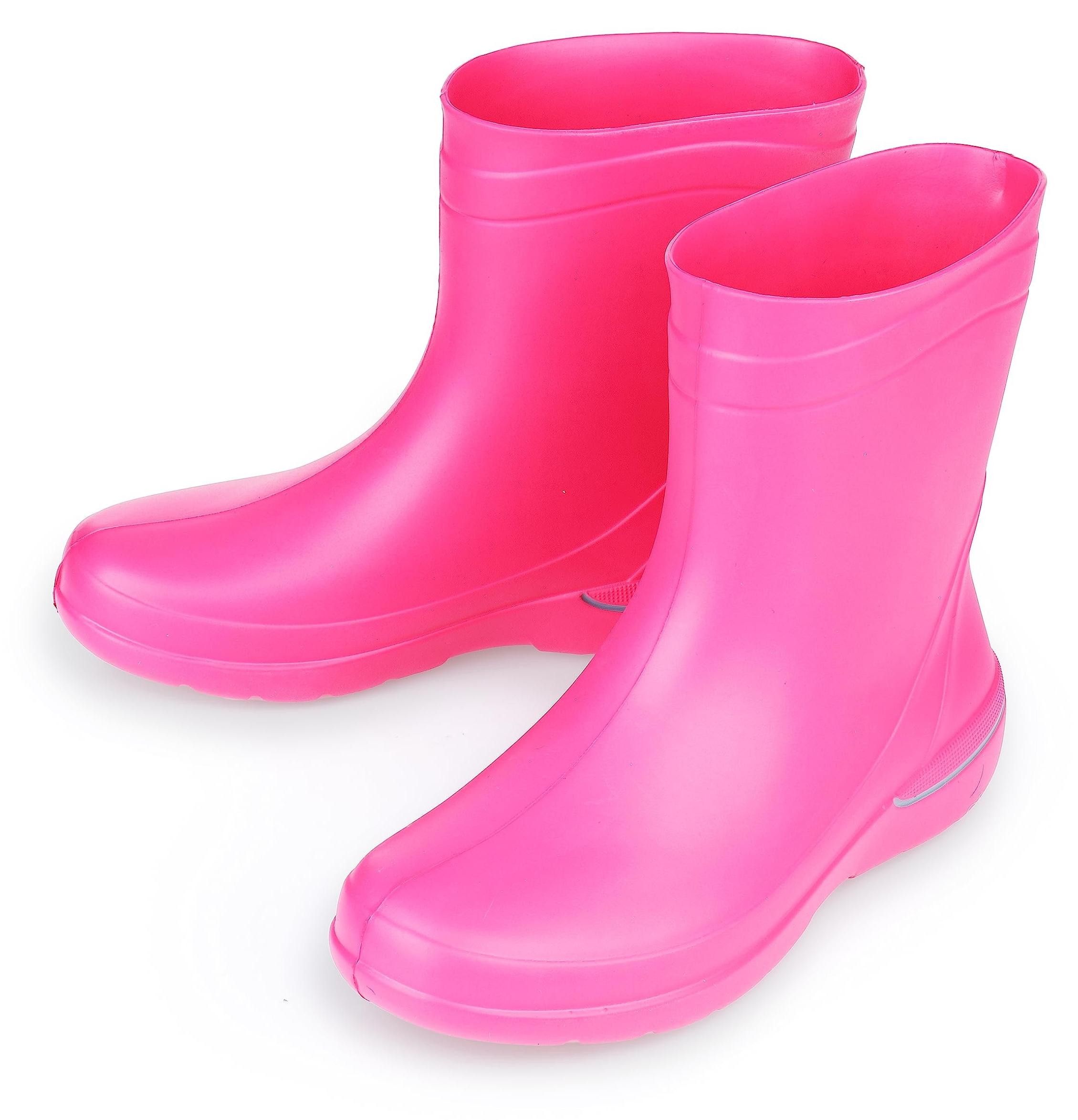 Merkloos Fuchsiafarbene Gummistiefel für Damen