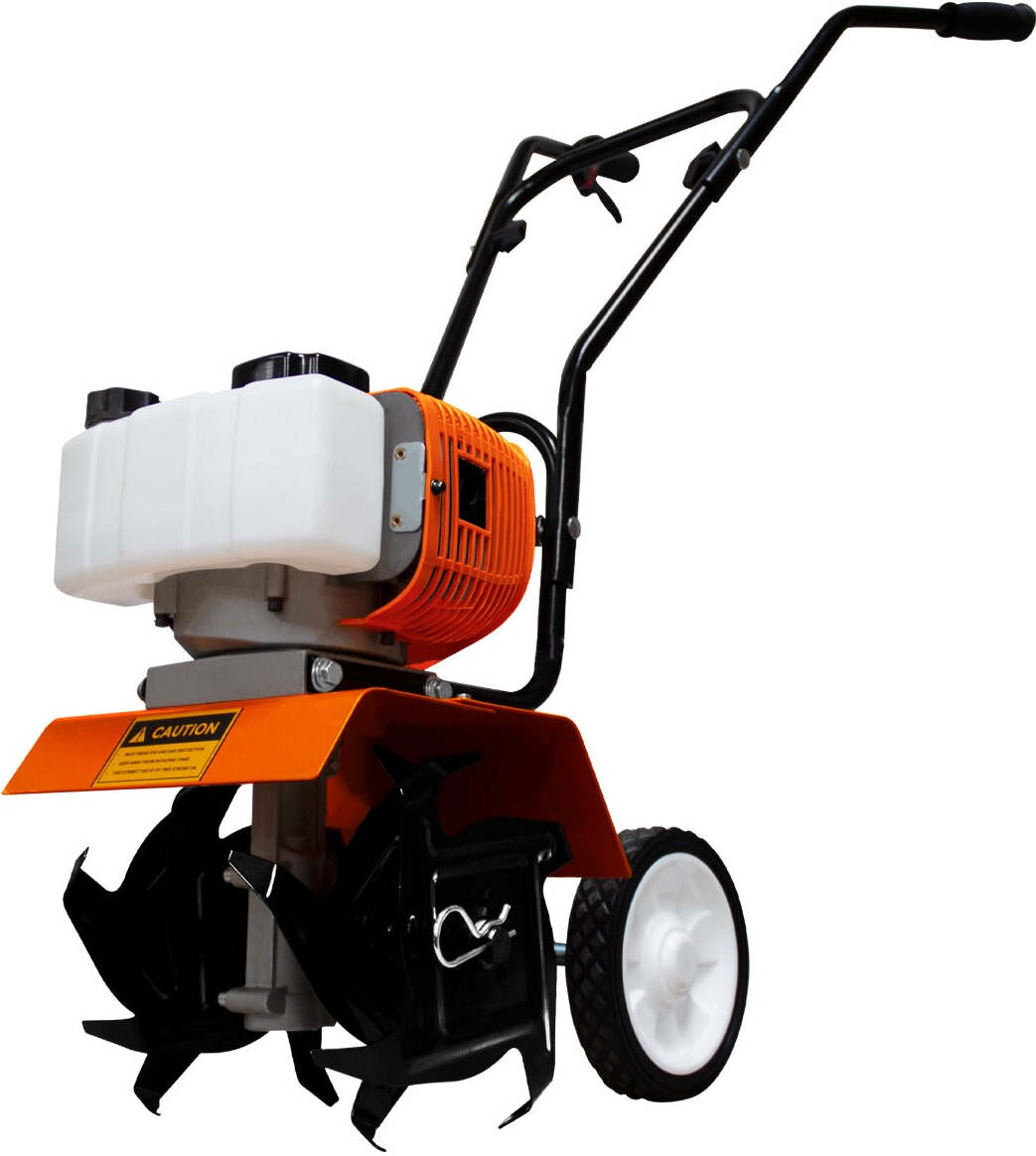 Monster Shop 2Takt Benzin Gartenhacke 52CC kabellos Motorhacke Bodenfräse 9000U/min 4 Klingen 210985