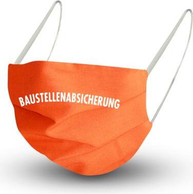 Fan-Omenal Textil Design Maske mit en Innenvlies - Baustellenabsicherung - 15824 + Gratiszugabe Color - Orange