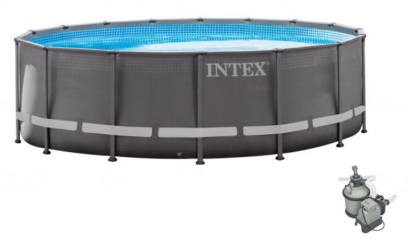 Intex 26334, 30079 L, Rámový bazén, Dospelý a dieťa, Rebrík, Modrá, Šedá, 133,7 kg