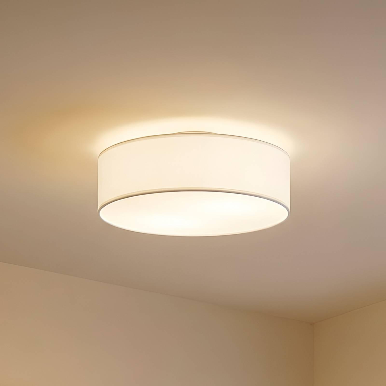 Lindby Deckenleuchte Sebatin, Ø 40 cm, creme, Stoff, E27 9620332