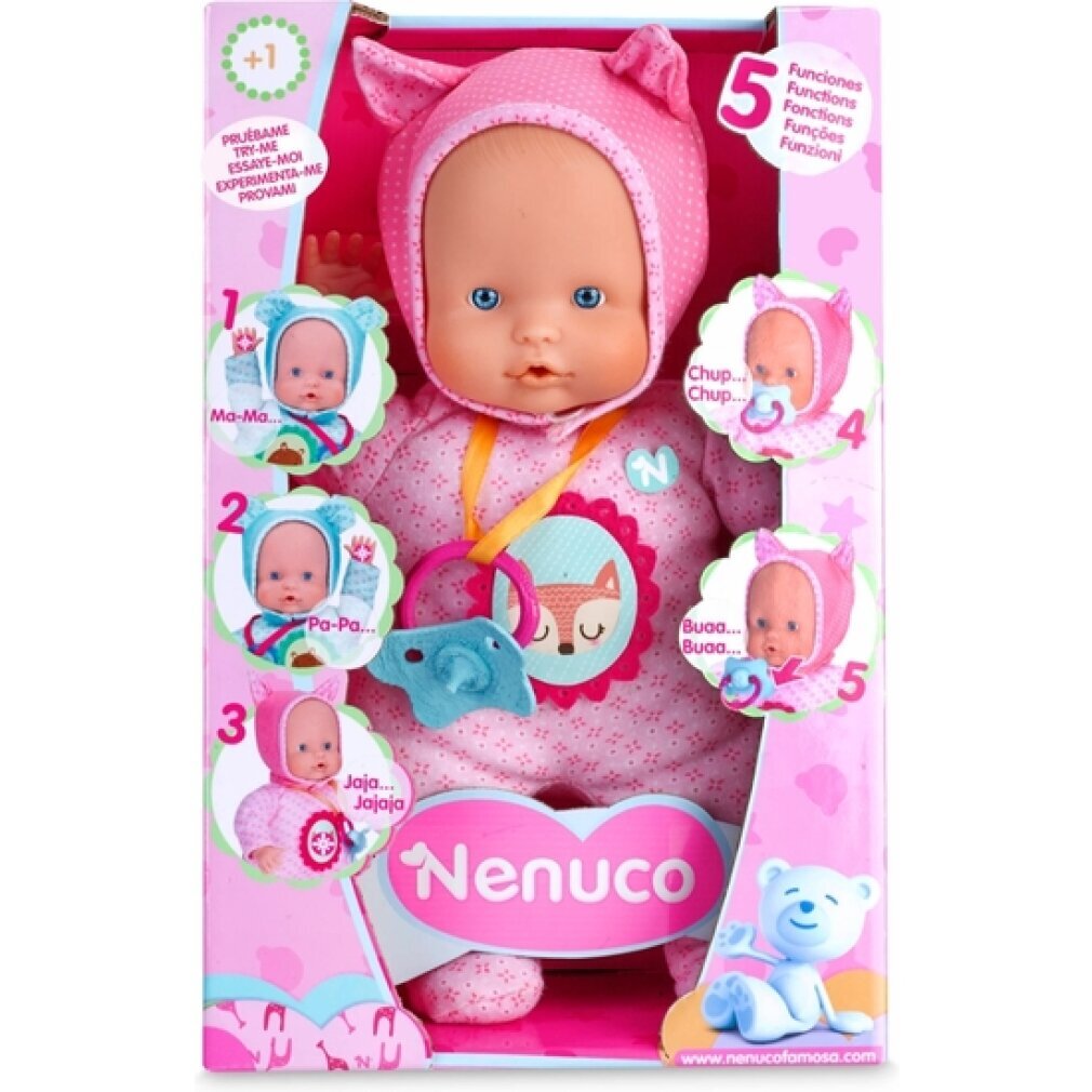 Famosa Nenuco Puppe mit 5 Funktionen und Schnuller 700013381