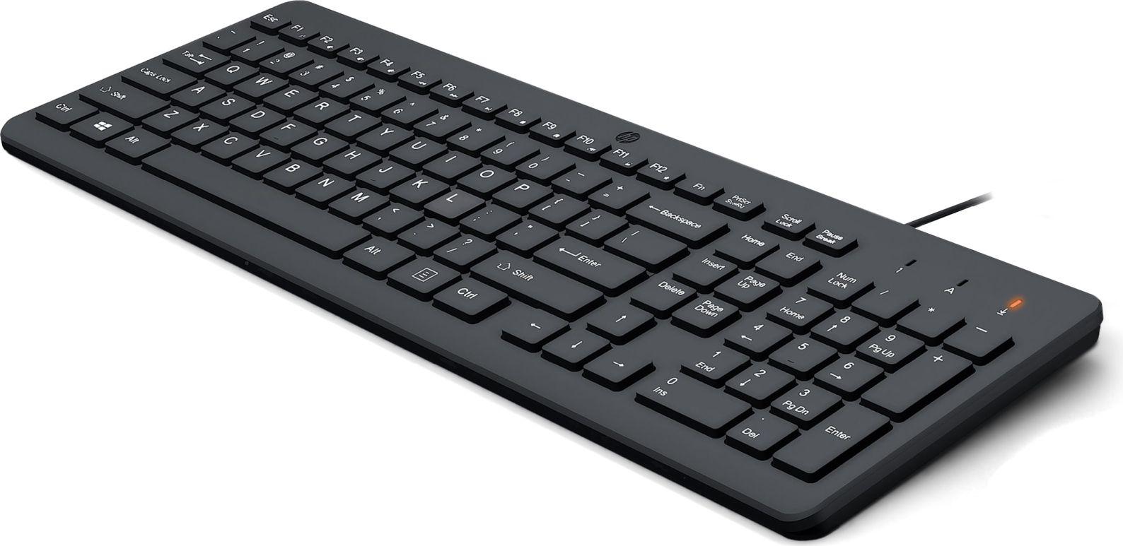 HP 150 Kabelgebundene Tastatur, Volle Größe (100%), Kabelgebunden, USB, Schwarz 664R5AA