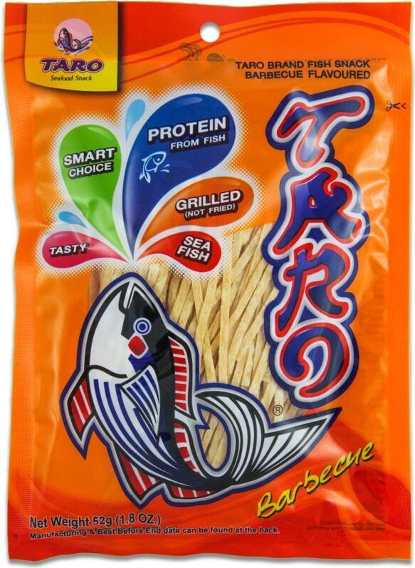 10er Pack - TARO Barbecue Fischsnack (10x 52g) | Seafood Snack BBQ-Geschmack herzhafter Fish Snack 10048-A10