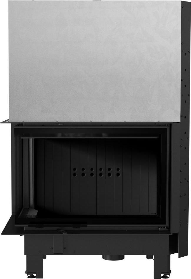 Oceľový krb KRATKI MBA ľavý 17 kW Ø 200 Lift-up čierny thermotec