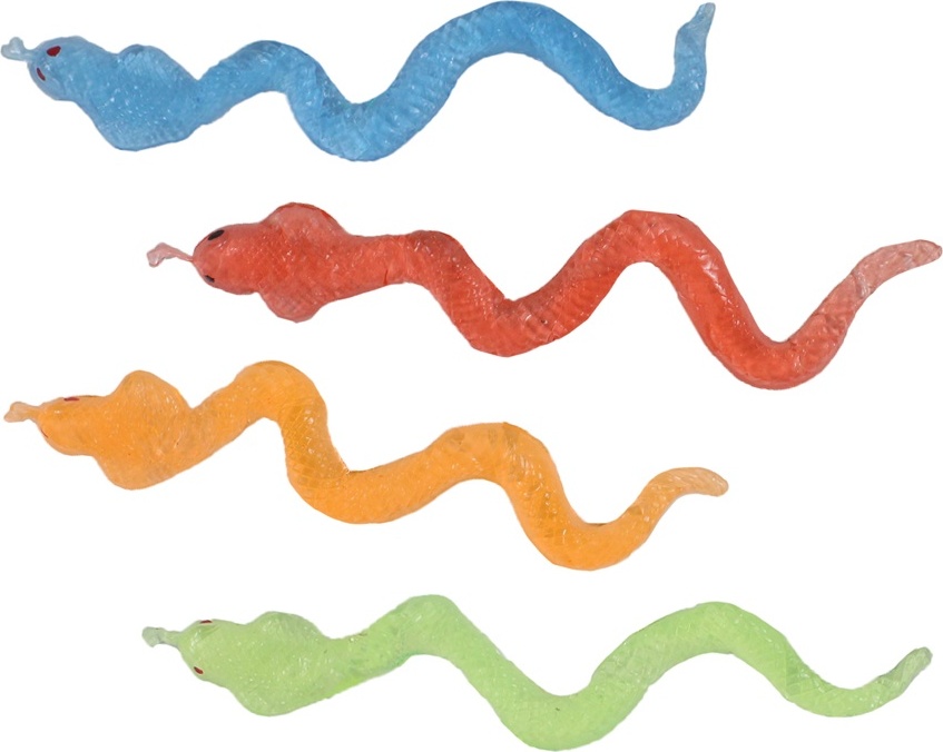 KIG 1 x Schlange Glibberschlange Schleimschlange - ca. 25 cm, 1 aus 4 Farben
