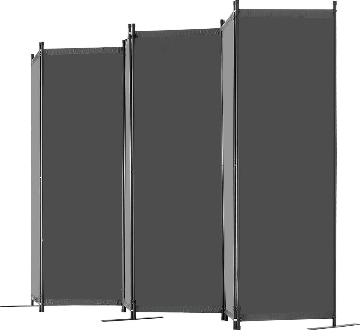VEVOR Raumteiler 6 Paneele Stoff-Raumteiler für Büro Schlafzimmer Grau