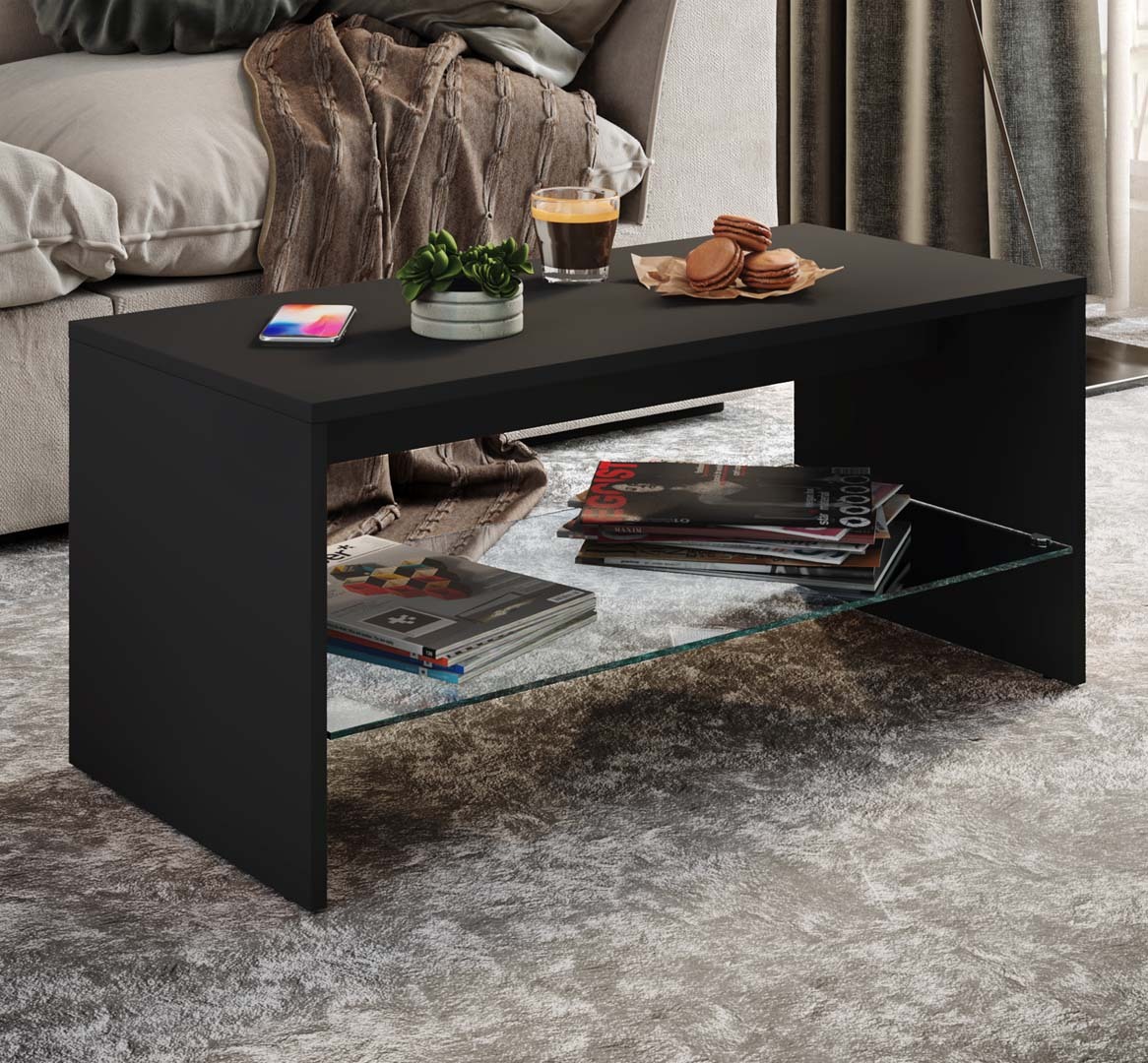 VCM Holz Couchtisch | Sofatisch mit ausreichend Stauraum | Maße ca. H. 40 x B. 90 x T. 40 cm | Wohnzimmertisch – Wisal 917675