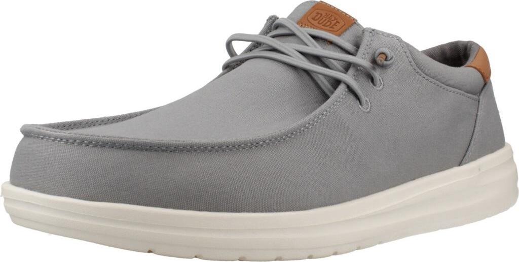 HEY DUDE PAUL Schuhe für Damen und Herren, Obermaterial Canvas, Farbe Grau