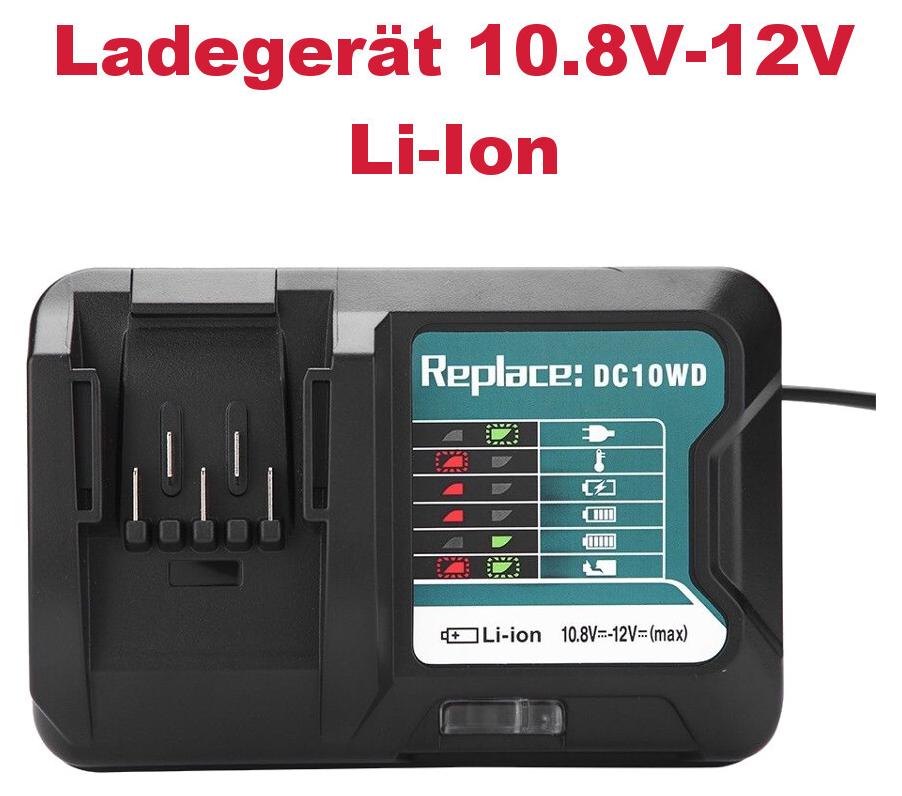 Trade-Shop Akku Ladegerät Ladestation 10,8V-12V Li-Ion kompatibel mit Makita BL1020 BL1021 BL1040 BL1041 Max CXT Tool 12V CT226R DT03Z FD05Z FD06 FD07 FD07Z 180878956