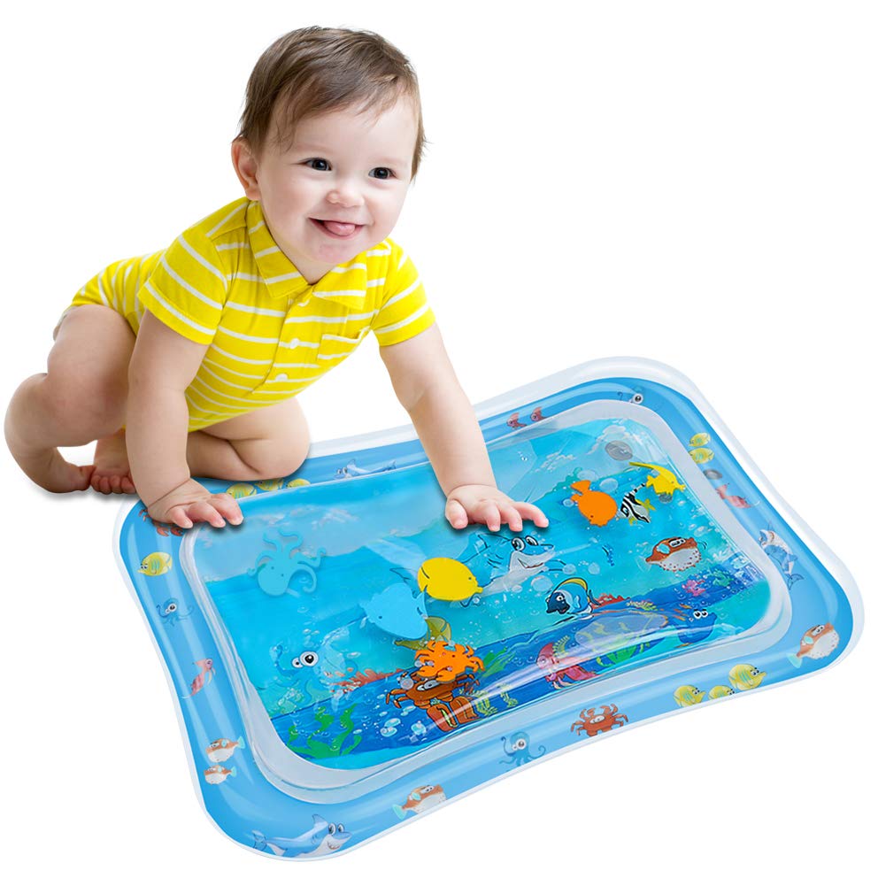 66 * 50, Blau-Krake Wassermatte Baby,Bauch Zeit Wassermatte Baby Spielzeuge 3-9 Monate,Baby Wassermatte ist Perfektes Sensorisches Spielzeug für Baby Frühe Entwicklung Aktivitätszentren 