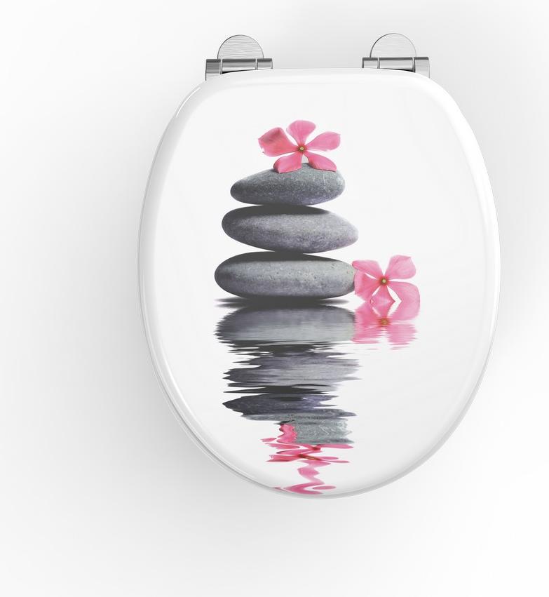 K & H Sanitary K&H Sanitary Duschwell MDF WC-Sitz 3D - Steinturm Blume N24_NEW-45091