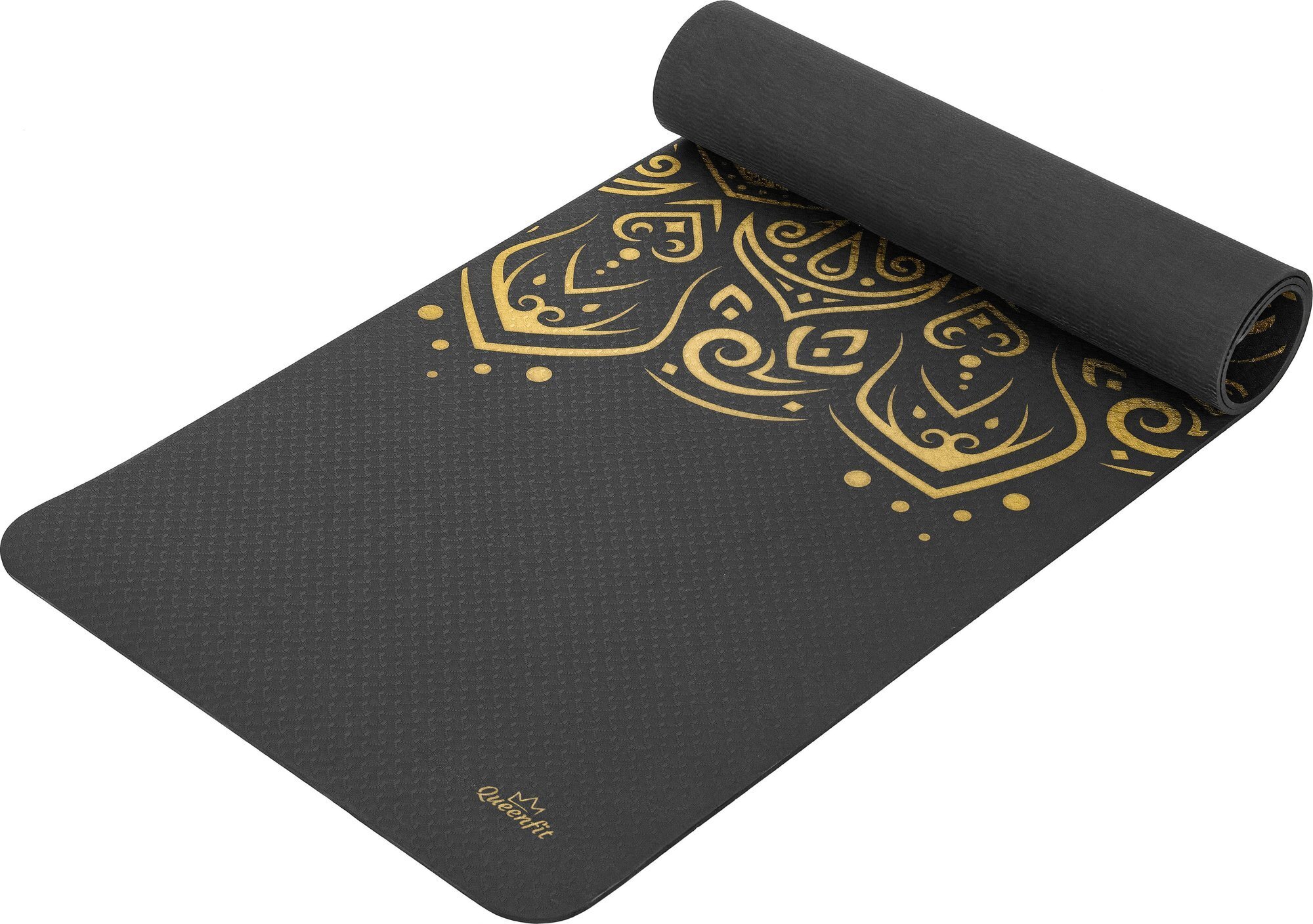 Tapis De Gym Queenfit 180x60x5cm – Pliable, En PVC, Avec Sangles De Transport, 3 Segments