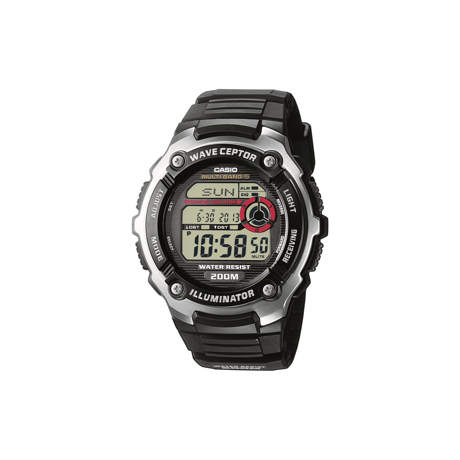 Casio Wave Ceptor WV-200E-1AVEF digitálne hodinky pre mužov 5-zónový rádiom riadený čas