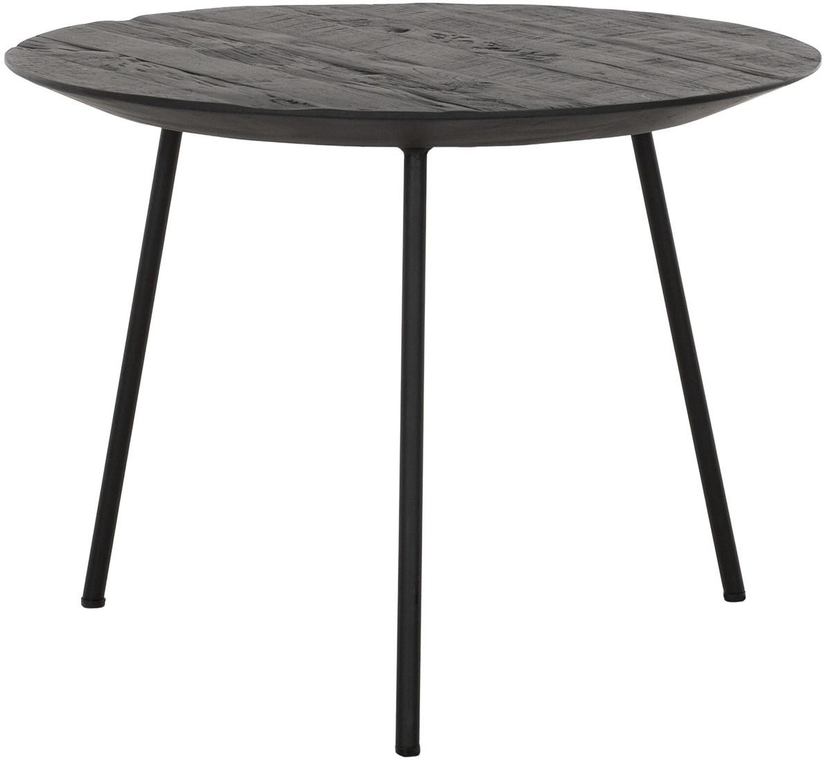 DTP Home Couchtisch Jupiter, mittel, SCHWARZ, 37 x Ø 50 cm, recyceltes Teakholz 341081