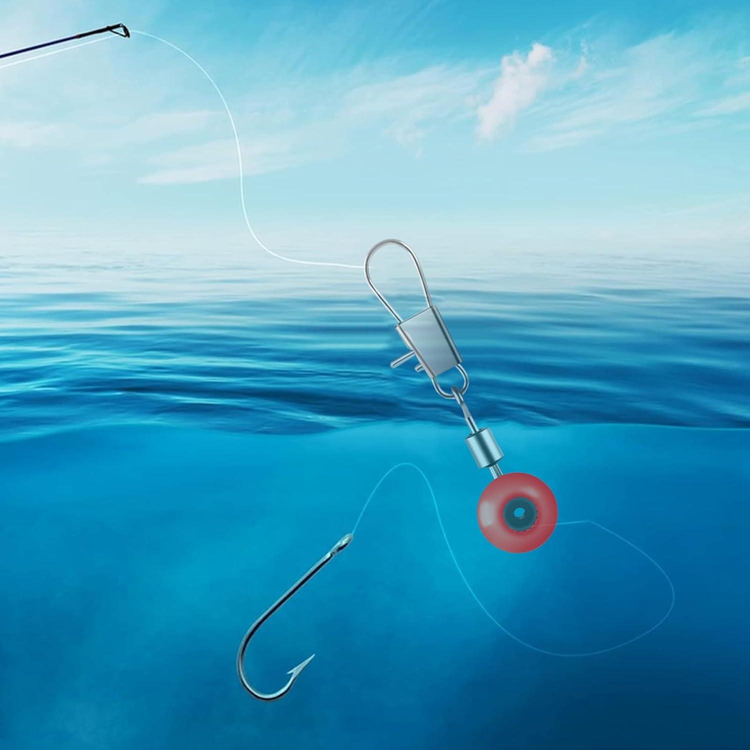 Markenlos 60 Stück Angelwirbel, Rute, Ruten, Angelrutenverbindung, Angelwirbel mit Karabiner für Wirbelclips, 3 Größen