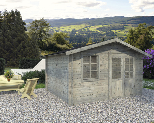 Gartenhaus Palmako Klara 10,4 m² 424 x 350 cm Tauchgrundiert grau