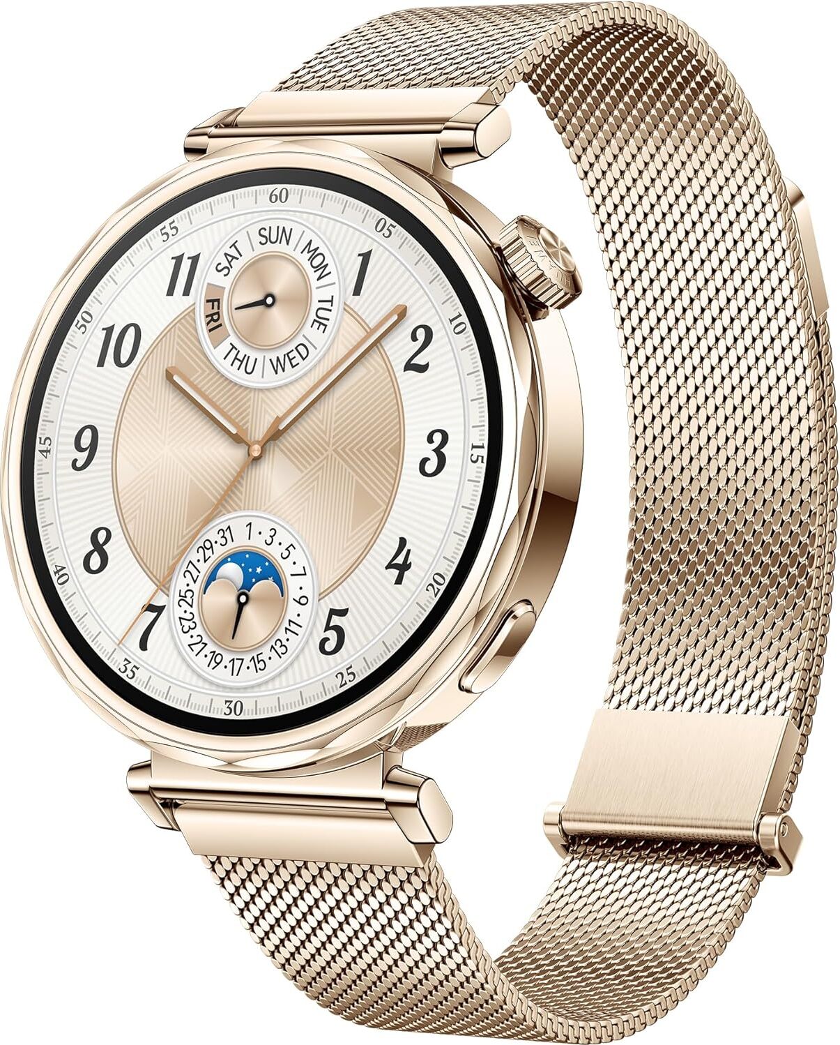 Huawei Watch GT 5 41 mm Smartwatch, Kunstdesign, Lauf-/Fahrradfunktionen, Gesundheitsmonitoring, 7 Tage Akku, iOS & Android, Gold