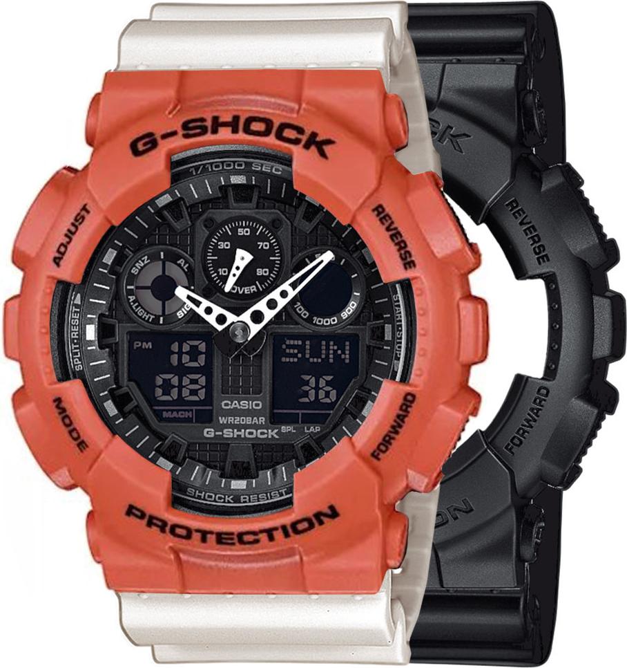 Casio G-Shock SET GA-100-1A1ER hodinky + BEZEL 10527399 + BAND 10395227 20BAR