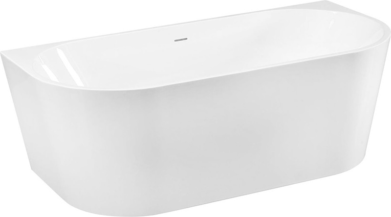 Belvit Badewanne halbfreistehend & freistehend aus Acryl – Eckbadewanne oder oval, Links, Mittig & Rechts, 180x80 - 170x78 cm, mit Ablaufgarnitur FB5500