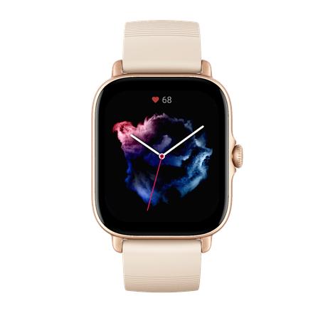 Amazfit GTS 3 1,75", inteligentné hodinky, GPS (satelit), AMOLED displej, dotykový displej, monitor srdcového tepu, monitorovanie aktivity 24/7, vodotesné, Bluetooth, slonovinovo biela