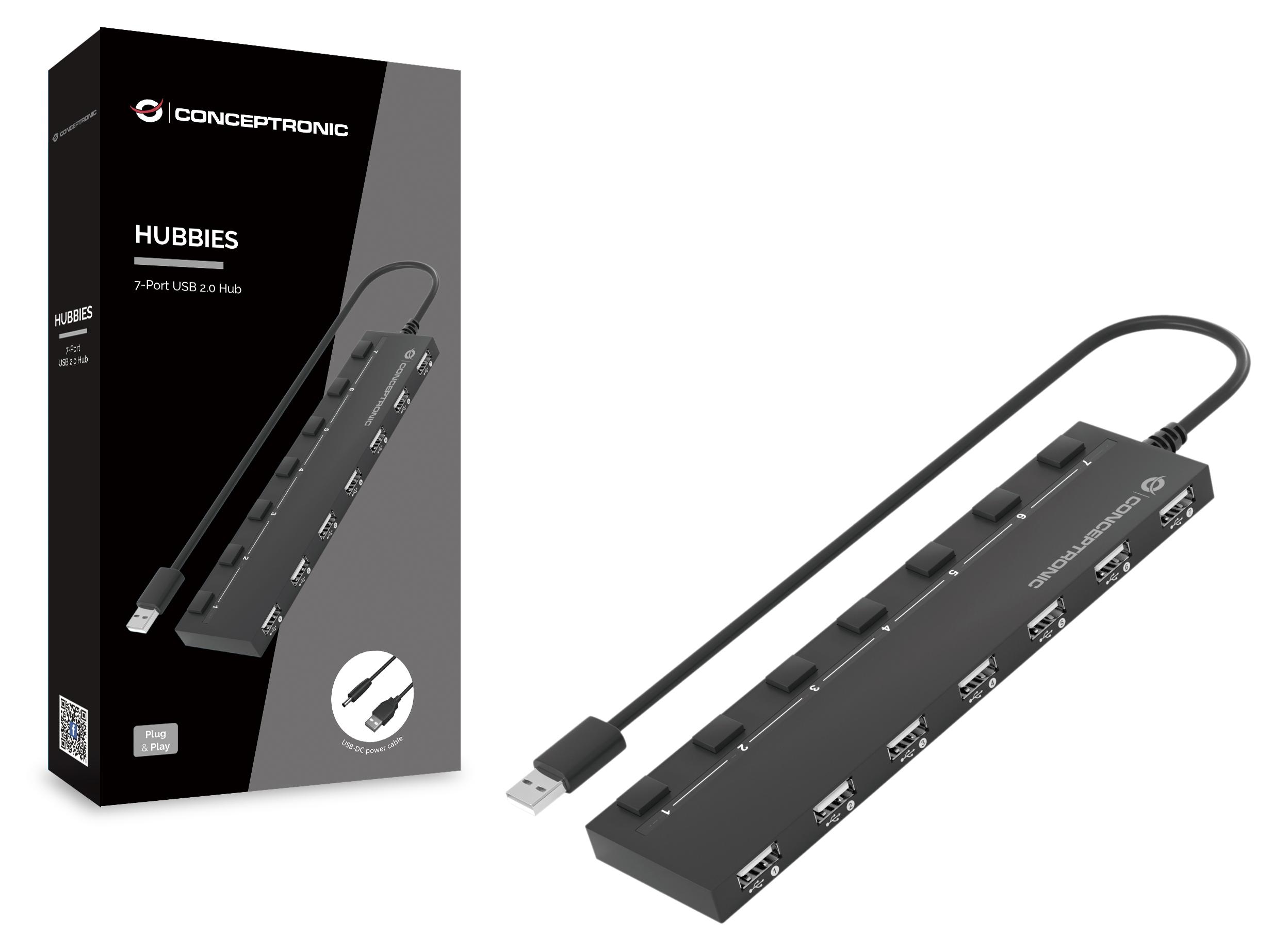 Conceptronic HUBBIES 7-Port-USB-2.0-Hub