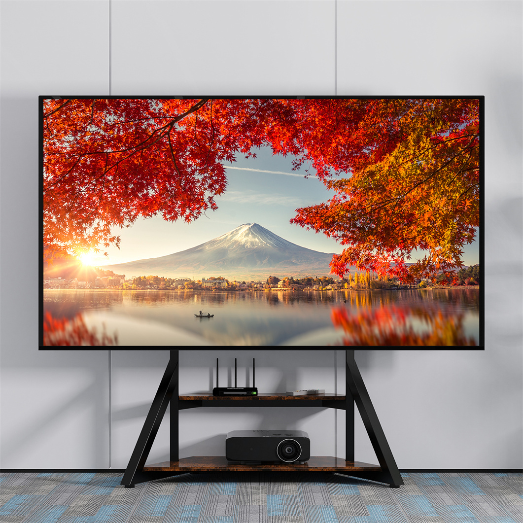 Carrello porta TV regolabile in altezza e ruotabile Agile Bianco