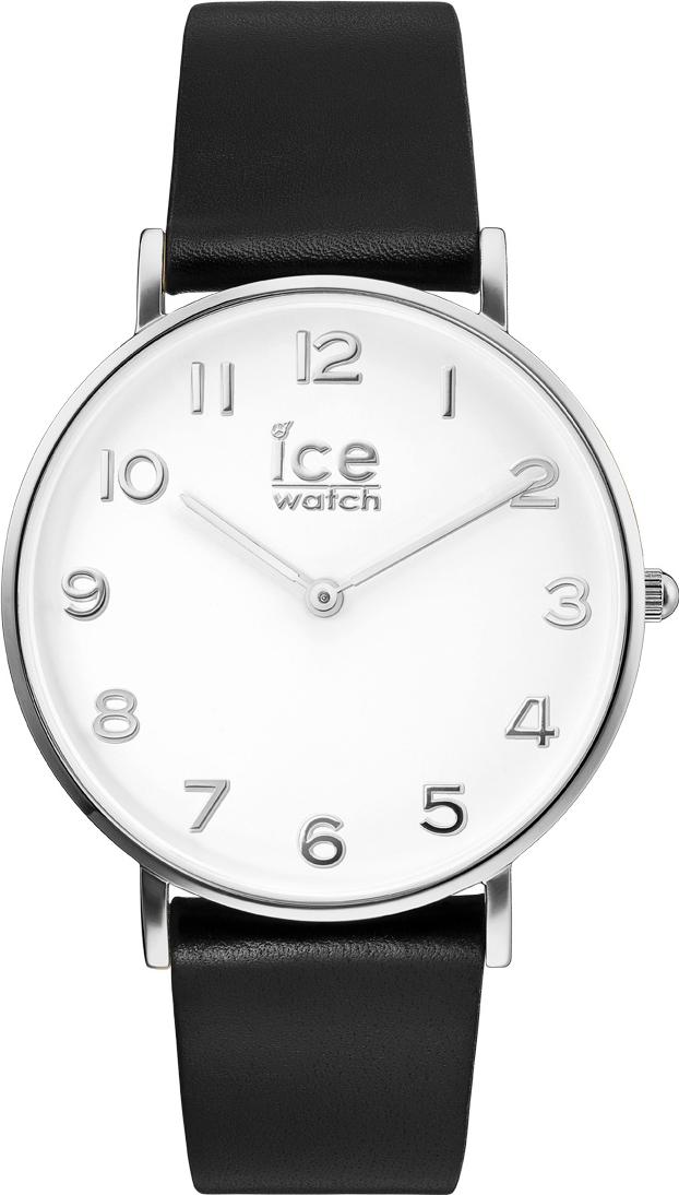 Ice-Watch - City Tanner Black Silver - Čierne pánske hodinky s koženým remienkom (001502)