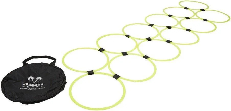 RAM Rugby Technik Bewegungsleiter - Rund - Agility Fitnessleiter FSL-QUAD