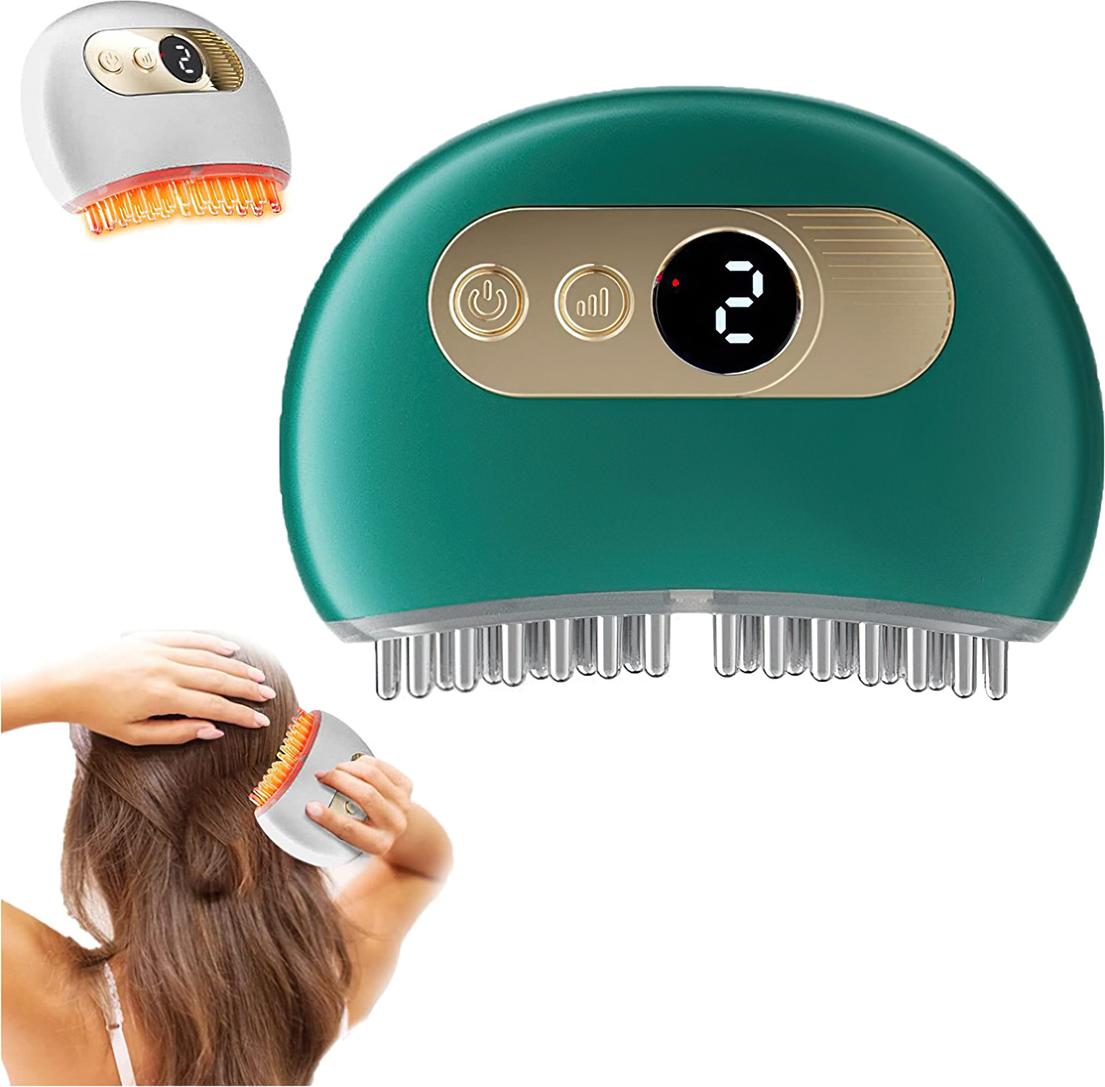 Slyrun Kiefergelenkmassagegerät, Vibrationswärme, tragbares 3-in-1-Therapiemassagegerät, kann Kiefer-/Nacken-/Kopfschmerzen lindern. KAUF-QYSP-HB961-GR-017