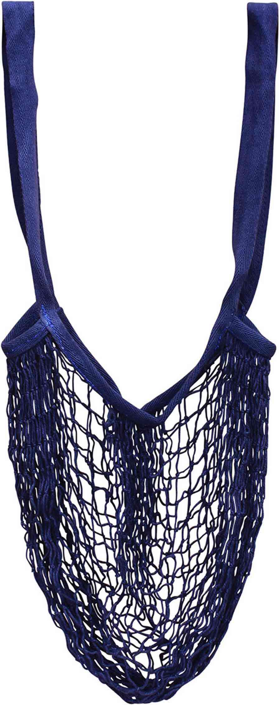 NKlaus Fischernetz Beutel aus Baumwolle in Marineblau, 60x30x26cm – Nautischer Stil