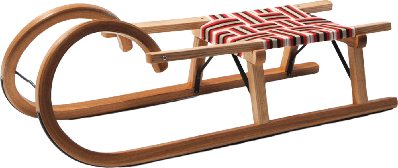 Sirch Hörnerrodel Esche Standard – Sicherer Gurtsitz & Naturholz, Variante:100 cm 4918-0002
