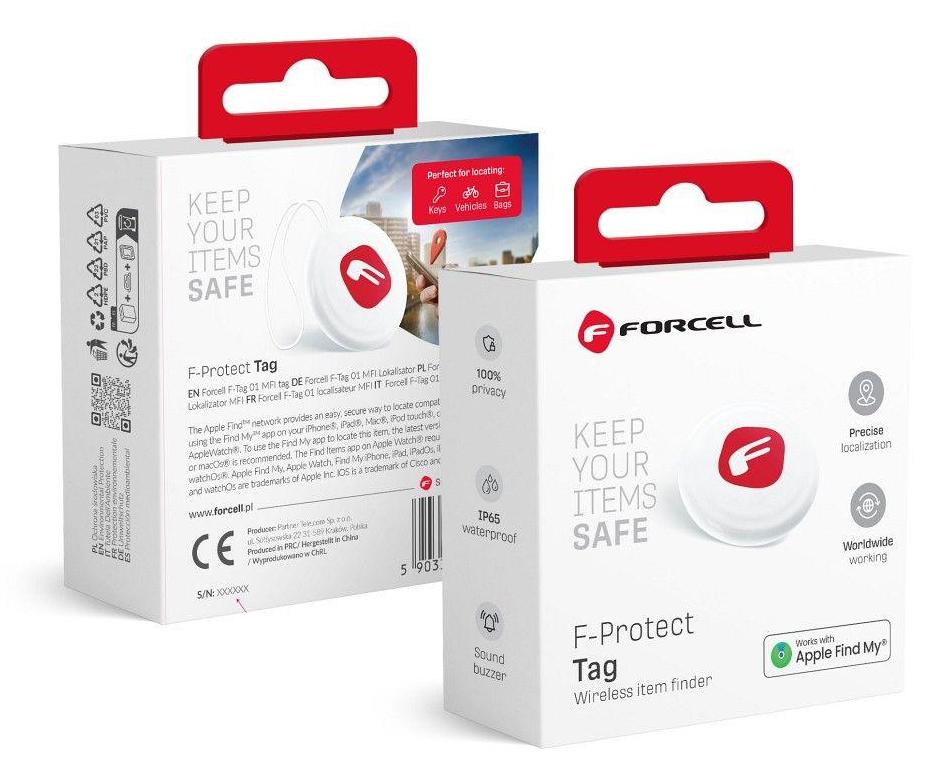 FORCELL F-PROTECT F-TAG F01 Standortbestimmung Find My white B-6882