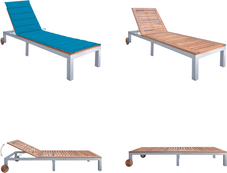 vidaXL Lehátko s podperou Akáciový masív Pozinkovaná oceľ - Lehátko - Lehátka - Drevené ležadlo - Drevené ležadlá