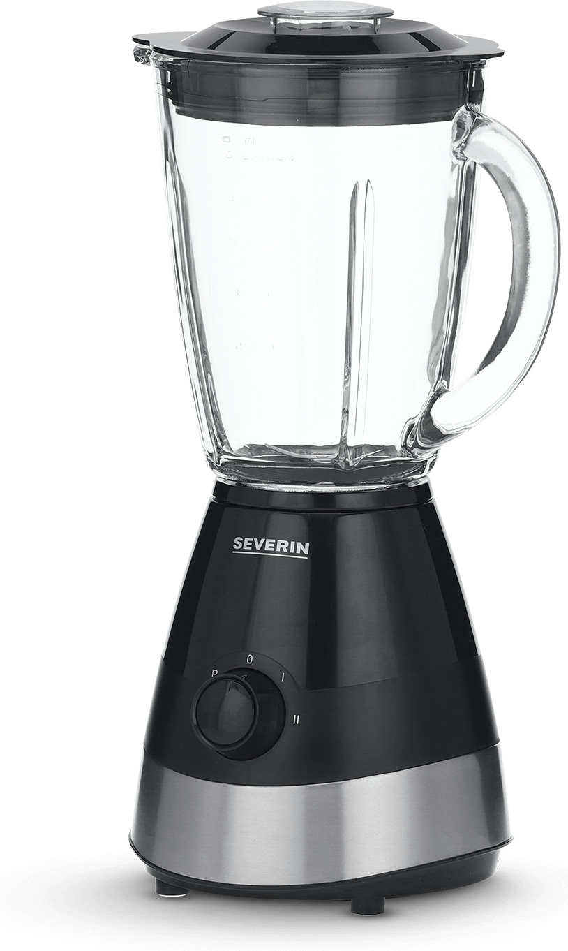 Standmixer SEVERIN SM 3718 Mixbehälter aus Glas ca. 550 W 1,5 Liter Messbecher SM 3718 aus Edelstahl, gebürstetschwarzsilber Standmixer Standmixer Mixbecher 3718000