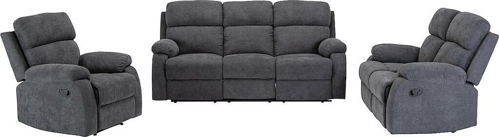 Vente-unique Relaxgarnitur 3+2+1 TOLZANO - Stoff - Anthrazit