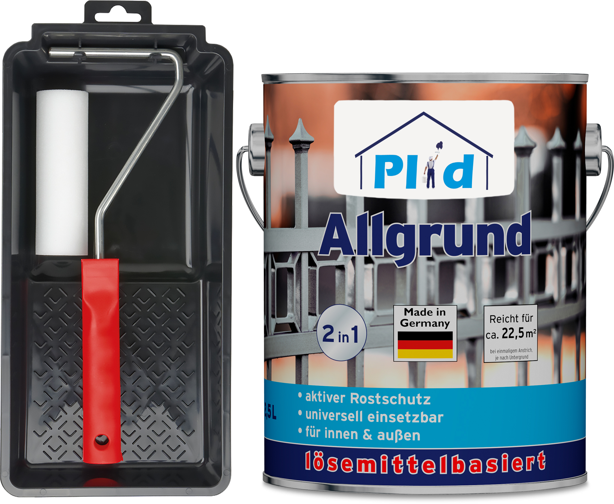 plid Premium Allgrund Rostgrundierung Grundierung Set 2,5l - Anstreichset