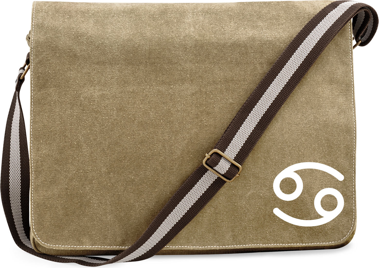 Hellweg Druckerei Huuraa Umhängetasche Krebs Sternzeichen Zeichen Geschenk 14 Liter Sahara Canvas Krebs Geschenkidee 3376CUT-SAH