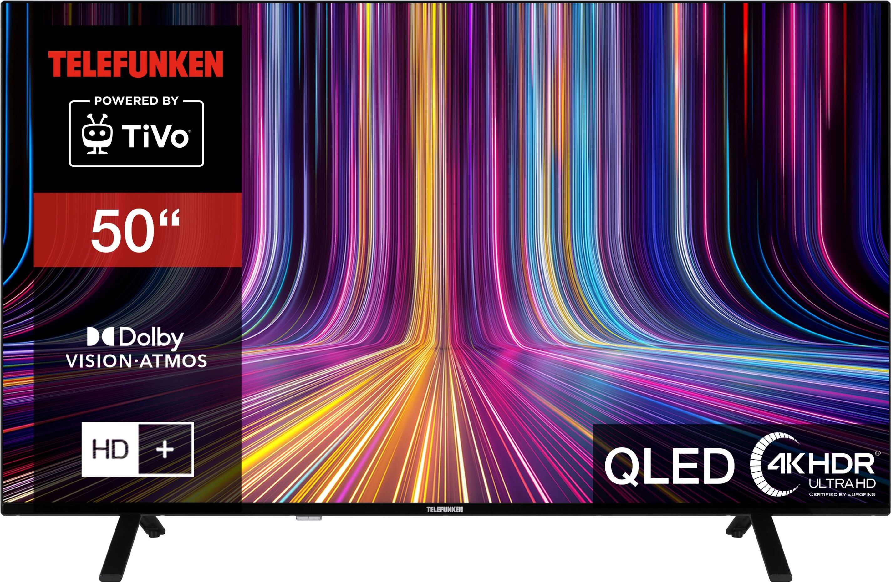 Telefunken 55 Zoll QLED Fernseher Smart TV (4K UHD, HDR Dolby Vision, Dolby Atmos, 6 Monate HD+ inkl.) QU55TO750S