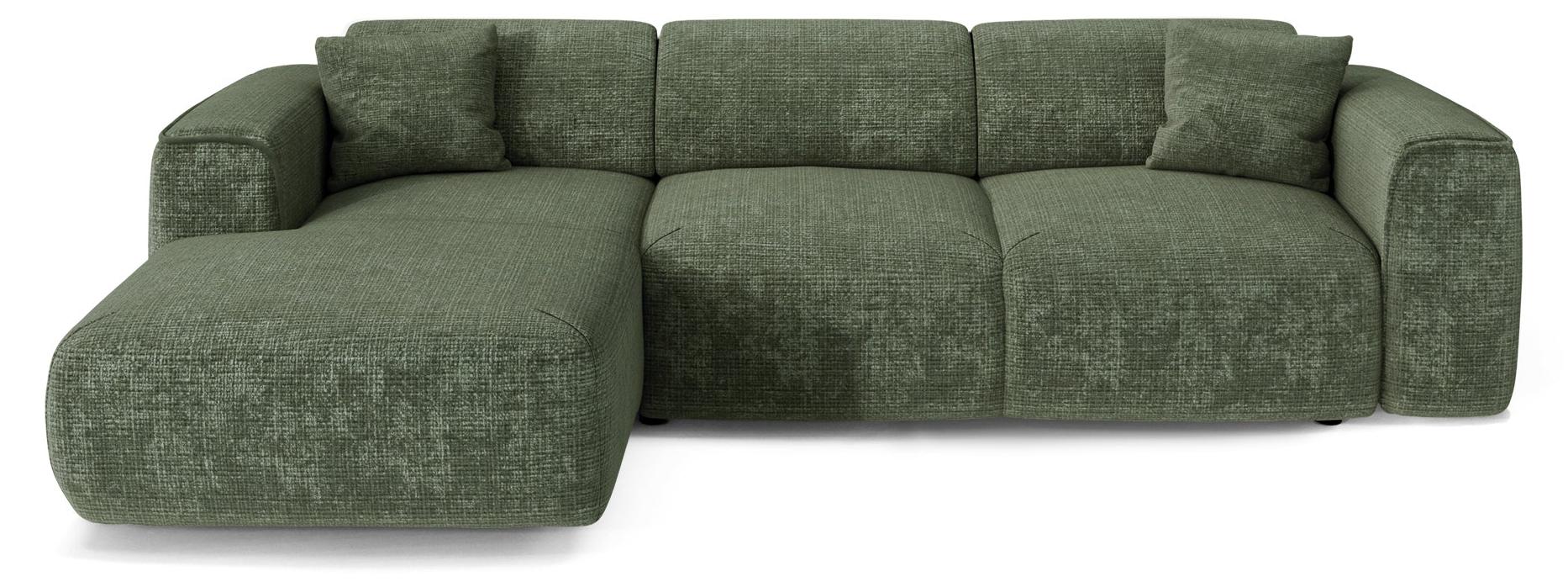 Sia Home Eck-Schlafsofa (links) YUMA Geprägter Samt Smaragdgrün 283cm