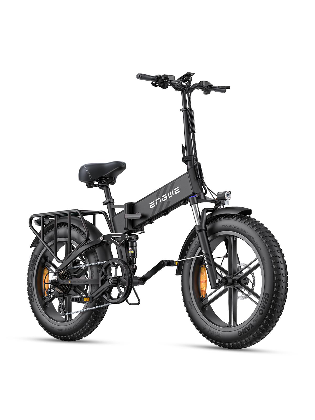Skladací elektrický bicykel ENGWE s tučnými pneumatikami 20x4,0 palca, 16Ah batéria 110 koní, plné odpruženie, 8 prevodov SHIMANO, ENGINE Pro 2.0