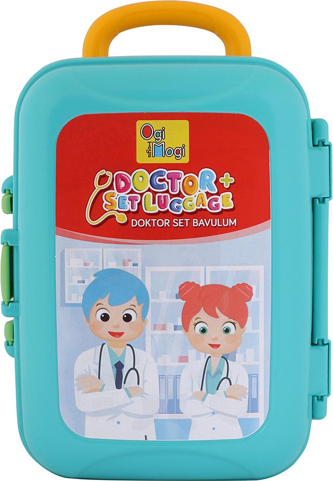 Ogi Mogi Toys Arztkoffer, 8-teiliger Doktorkoffer mit Stethoskop, Thermometer, Spritze und praktischem Tragegriff, Rollenspiel Kit, Spielzeug für Kinder ab 3 Jahren OMT8681126433655